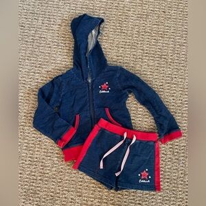 VINTAGE Oshkosh Navy and Red Star Hoodie Set